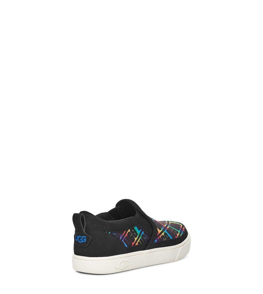 Kinder UGG Sneakers | Caplan Slip-On Ugg Schwarzer Regenbogen