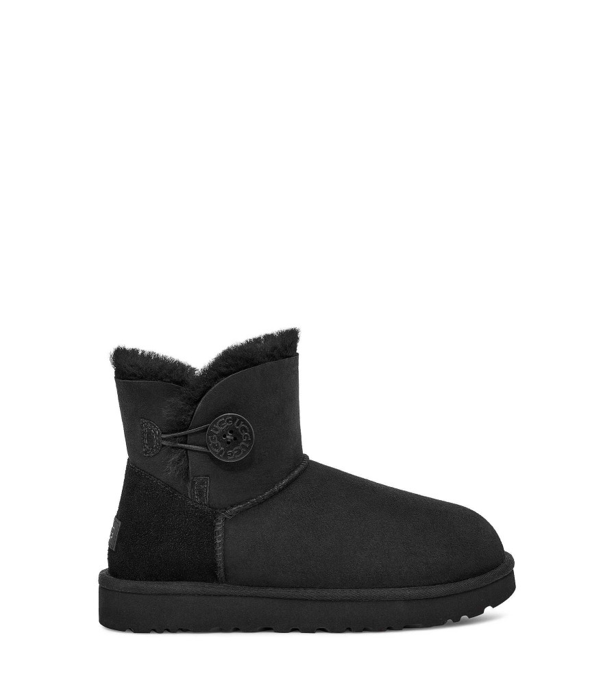 Damen UGG Klassische Stiefel | Mini Bailey Button Ii, Ugg Schwarz