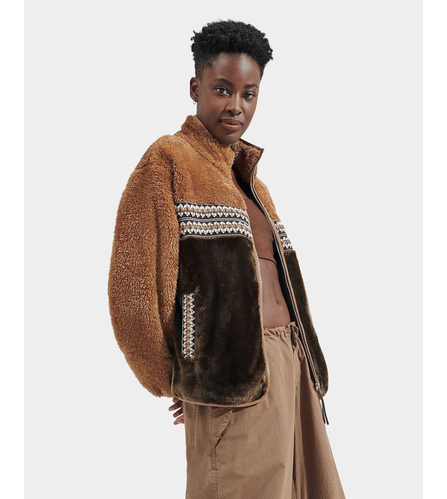 Damen UGG RTW-Kollektion | Marlene Sherpa Jacke H Braid Chestnut Heritage Braid Ii