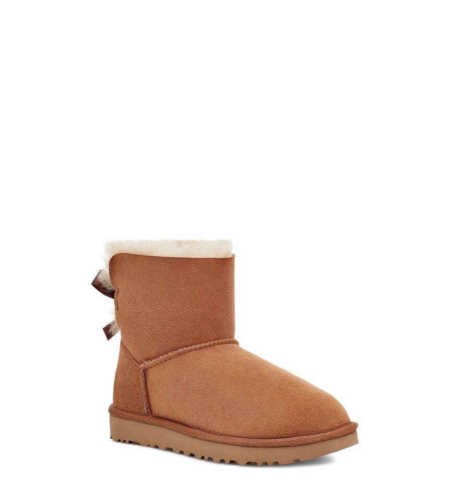 Damen UGG Klassische Stiefel | Mini Bailey Bow Ii Kastanie