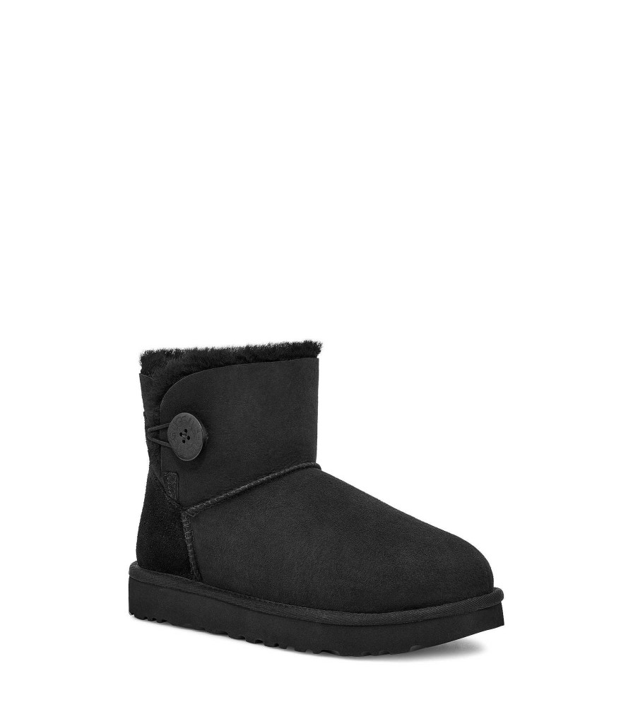 Damen UGG Klassische Stiefel | Mini Bailey Button Ii, Ugg Schwarz