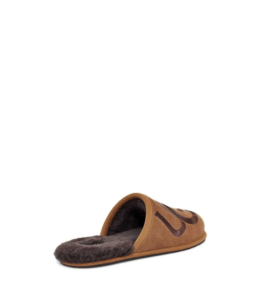 Herren UGG Hausschuhe | Abnutzungslogo Kastanie / Espresso