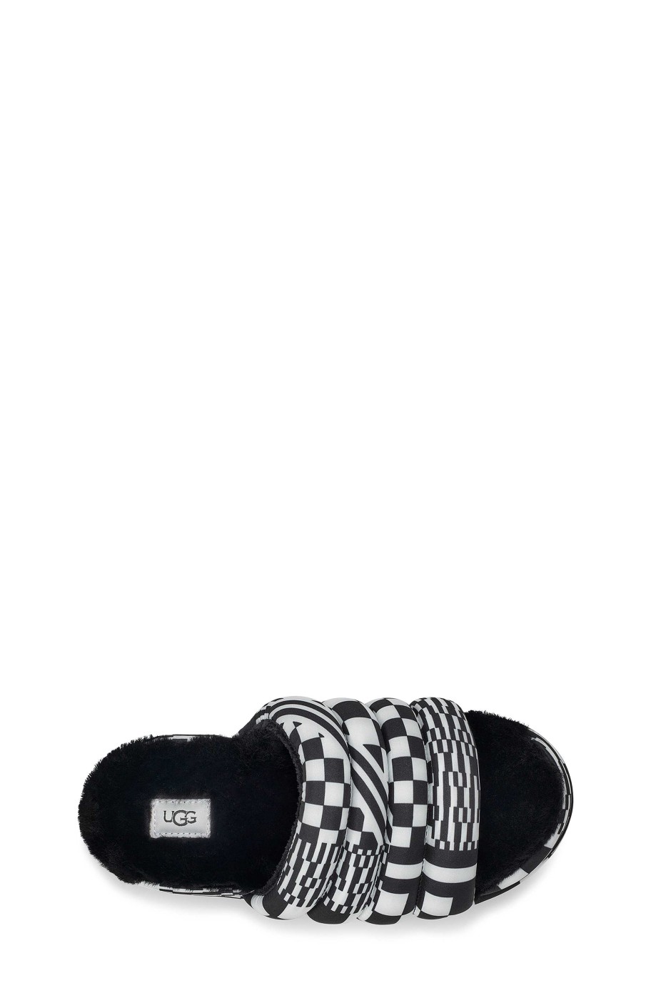 Damen UGG Hausschuhe | Puft Slide Checks,Ugg Schwarz-Weiss